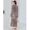 image:imageEkouaer Nightgowns for Women Fleece Nightgown Long Sleeve Sleepwear Hooded Night Gown Long Sleep Shirt with PocketLeopard