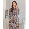 image:imageEkouaer Nightgowns for Women Fleece Nightgown Long Sleeve Sleepwear Hooded Night Gown Long Sleep Shirt with PocketLeopard