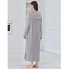 image:imageEkouaer Nightgowns for Women Fleece Nightgown Long Sleeve Sleepwear Hooded Night Gown Long Sleep Shirt with PocketLight Grey
