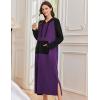 image:imageEkouaer Nightgowns for Women Fleece Nightgown Long Sleeve Sleepwear Hooded Night Gown Long Sleep Shirt with PocketPurple