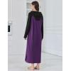image:imageEkouaer Nightgowns for Women Fleece Nightgown Long Sleeve Sleepwear Hooded Night Gown Long Sleep Shirt with PocketPurple