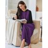 image:imageEkouaer Nightgowns for Women Fleece Nightgown Long Sleeve Sleepwear Hooded Night Gown Long Sleep Shirt with PocketPurple