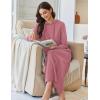 image:imageEkouaer Nightgowns for Women Fleece Nightgown Long Sleeve Sleepwear Hooded Night Gown Long Sleep Shirt with PocketRed