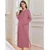 image:imageEkouaer Nightgowns for Women Fleece Nightgown Long Sleeve Sleepwear Hooded Night Gown Long Sleep Shirt with PocketRed