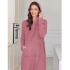 image:imageEkouaer Nightgowns for Women Fleece Nightgown Long Sleeve Sleepwear Hooded Night Gown Long Sleep Shirt with PocketRed