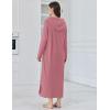 image:imageEkouaer Nightgowns for Women Fleece Nightgown Long Sleeve Sleepwear Hooded Night Gown Long Sleep Shirt with PocketRed