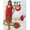 image:imageEkouaer Nightgowns for Women House Dress Nightgown with Pockets Mumu DressFloral Red