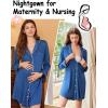 image:imageEkouaer Nightgowns for Women Long Sleeve Nightshirt Button Down Sleepshirt Nightdress Boyfriend Sleepwear SXXXLBlue