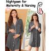 image:imageEkouaer Nightgowns for Women Long Sleeve Nightshirt Button Down Sleepshirt Nightdress Boyfriend Sleepwear SXXXLDark Grey