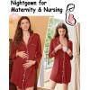 image:imageEkouaer Nightgowns for Women Long Sleeve Nightshirt Button Down Sleepshirt Nightdress Boyfriend Sleepwear SXXXLDark Red