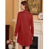 image:imageEkouaer Nightgowns for Women Long Sleeve Nightshirt Button Down Sleepshirt Nightdress Boyfriend Sleepwear SXXXLDark Red
