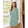 image:imageEkouaer Nightgowns for Women Long Sleeve Nightshirt Button Down Sleepshirt Nightdress Boyfriend Sleepwear SXXXLFloral Light Green