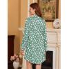 image:imageEkouaer Nightgowns for Women Long Sleeve Nightshirt Button Down Sleepshirt Nightdress Boyfriend Sleepwear SXXXLFloral Light Green