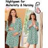 image:imageEkouaer Nightgowns for Women Long Sleeve Nightshirt Button Down Sleepshirt Nightdress Boyfriend Sleepwear SXXXLFloral Light Green