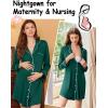 image:imageEkouaer Nightgowns for Women Long Sleeve Nightshirt Button Down Sleepshirt Nightdress Boyfriend Sleepwear SXXXLGreen