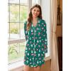 image:imageEkouaer Nightgowns for Women Long Sleeve Nightshirt Button Down Sleepshirt Nightdress Boyfriend Sleepwear SXXXLGreen Christmas