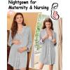 image:imageEkouaer Nightgowns for Women Long Sleeve Nightshirt Button Down Sleepshirt Nightdress Boyfriend Sleepwear SXXXLGrey