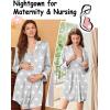 image:imageEkouaer Nightgowns for Women Long Sleeve Nightshirt Button Down Sleepshirt Nightdress Boyfriend Sleepwear SXXXLGrey White Star