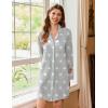 image:imageEkouaer Nightgowns for Women Long Sleeve Nightshirt Button Down Sleepshirt Nightdress Boyfriend Sleepwear SXXXLGrey White Star