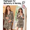 image:imageEkouaer Nightgowns for Women Long Sleeve Nightshirt Button Down Sleepshirt Nightdress Boyfriend Sleepwear SXXXLLeopard
