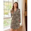 image:imageEkouaer Nightgowns for Women Long Sleeve Nightshirt Button Down Sleepshirt Nightdress Boyfriend Sleepwear SXXXLLeopard