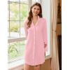 image:imageEkouaer Nightgowns for Women Long Sleeve Nightshirt Button Down Sleepshirt Nightdress Boyfriend Sleepwear SXXXLLight Pink