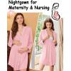 image:imageEkouaer Nightgowns for Women Long Sleeve Nightshirt Button Down Sleepshirt Nightdress Boyfriend Sleepwear SXXXLLight Pink