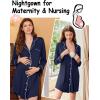 image:imageEkouaer Nightgowns for Women Long Sleeve Nightshirt Button Down Sleepshirt Nightdress Boyfriend Sleepwear SXXXLNavy Blue
