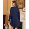 image:imageEkouaer Nightgowns for Women Long Sleeve Nightshirt Button Down Sleepshirt Nightdress Boyfriend Sleepwear SXXXLNavy Blue