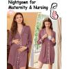 image:imageEkouaer Nightgowns for Women Long Sleeve Nightshirt Button Down Sleepshirt Nightdress Boyfriend Sleepwear SXXXLPink