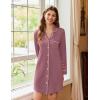 image:imageEkouaer Nightgowns for Women Long Sleeve Nightshirt Button Down Sleepshirt Nightdress Boyfriend Sleepwear SXXXLPink