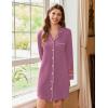 image:imageEkouaer Nightgowns for Women Long Sleeve Nightshirt Button Down Sleepshirt Nightdress Boyfriend Sleepwear SXXXLPurple