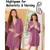 image:imageEkouaer Nightgowns for Women Long Sleeve Nightshirt Button Down Sleepshirt Nightdress Boyfriend Sleepwear SXXXLPurple