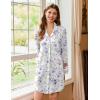 image:imageEkouaer Nightgowns for Women Long Sleeve Nightshirt Button Down Sleepshirt Nightdress Boyfriend Sleepwear SXXXLWhite Purple Floral