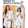 image:imageEkouaer Nightgowns for Women Long Sleeve Nightshirt Button Down Sleepshirt Nightdress Boyfriend Sleepwear SXXXLWhite Purple Floral