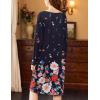 image:imageEkouaer Nightgowns for Women Long Sleeve Sleepshirt Button Nightshirt Floral Sleepwear Night Dress with Pockets SXXXLBlack Floral