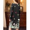 image:imageEkouaer Nightgowns for Women Long Sleeve Sleepshirt Button Nightshirt Floral Sleepwear Night Dress with Pockets SXXXLBlack Leaf  Butterfly