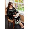 image:imageEkouaer Nightgowns for Women Long Sleeve Sleepshirt Button Nightshirt Floral Sleepwear Night Dress with Pockets SXXXLBlack Leaf  Butterfly