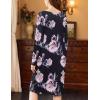 image:imageEkouaer Nightgowns for Women Long Sleeve Sleepshirt Button Nightshirt Floral Sleepwear Night Dress with Pockets SXXXLBlack Orange Floral