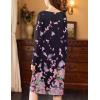 image:imageEkouaer Nightgowns for Women Long Sleeve Sleepshirt Button Nightshirt Floral Sleepwear Night Dress with Pockets SXXXLBlack Pink Floral
