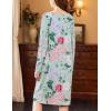 image:imageEkouaer Nightgowns for Women Long Sleeve Sleepshirt Button Nightshirt Floral Sleepwear Night Dress with Pockets SXXXLGreen Floral