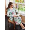 image:imageEkouaer Nightgowns for Women Long Sleeve Sleepshirt Button Nightshirt Floral Sleepwear Night Dress with Pockets SXXXLGreen Floral