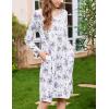 image:imageEkouaer Nightgowns for Women Long Sleeve Sleepshirt Button Nightshirt Floral Sleepwear Night Dress with Pockets SXXXLWhite Purple Floral