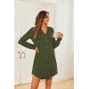 image:imageEkouaer Womens Button Down Nightgown Long Sleeves Sleepwear V Neck Nightgowns for WomenArmygreen