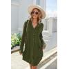image:imageEkouaer Womens Button Down Nightgown Long Sleeves Sleepwear V Neck Nightgowns for WomenArmygreen
