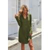 image:imageEkouaer Womens Button Down Nightgown Long Sleeves Sleepwear V Neck Nightgowns for WomenArmygreen