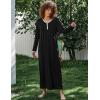 image:imageEkouaer Womens Long Sleeve Nightgown Full Length Sleepwear Long Sleepshirts Henley Sleep DressAablack