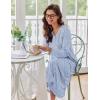 image:imageEkouaer Womens Long Sleeve Nightgown Full Length Sleepwear Long Sleepshirts Henley Sleep DressAablue Florals