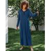 image:imageEkouaer Womens Long Sleeve Nightgown Full Length Sleepwear Long Sleepshirts Henley Sleep DressAanavy