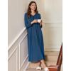 image:imageEkouaer Womens Long Sleeve Nightgown Full Length Sleepwear Long Sleepshirts Henley Sleep DressAanavy